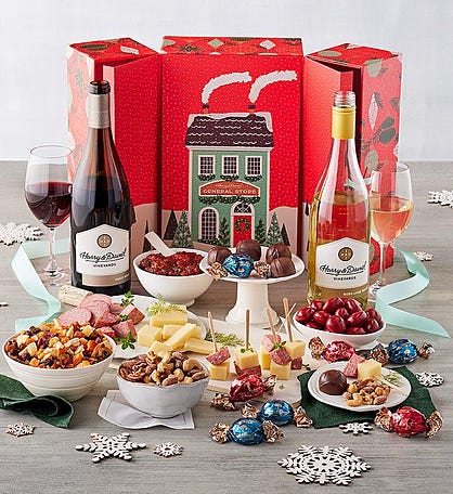 Sweet and Savory Holiday Gift Box with Wine